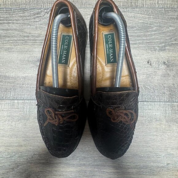 Cole Haan Luke Brown Crocodile Leather Loafers Men's Size 8.5 - Picture 2 of 7